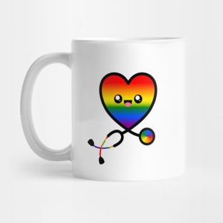Stethoscope Emoji Heart Rainbow Mug